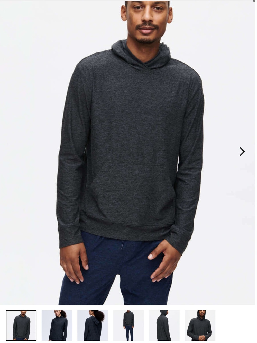 Outdoor Voices Men's Light Gray Cloudknit Hoodie - Size S
